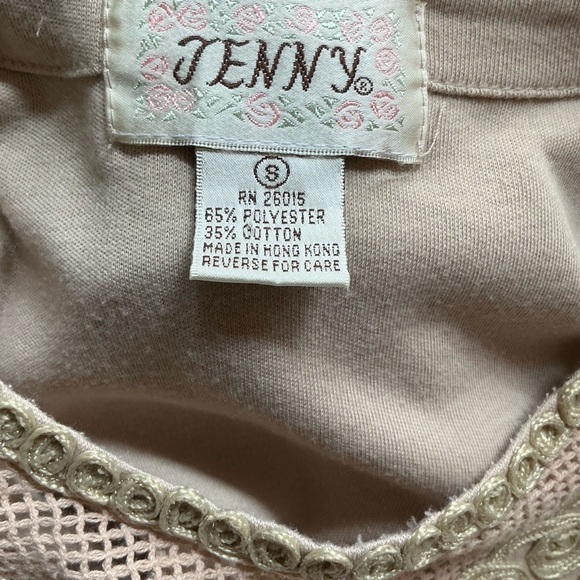 Vintage 90s feminine tan top - Picture 2 of 10